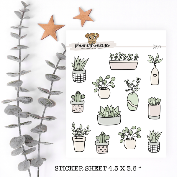 D150 | Potted Plants Doodles