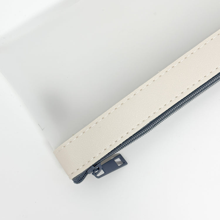 Minimal Beige Frosted Pencil Pouch