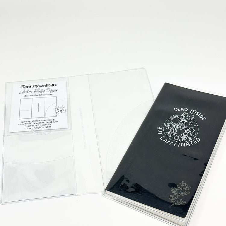 ' WEEKS' Dead Inside But Caffeinated Clear Soft Vinyl Notebook Cover For Freely Noted / Planned | PMC X LaurenPhelpsDesigns