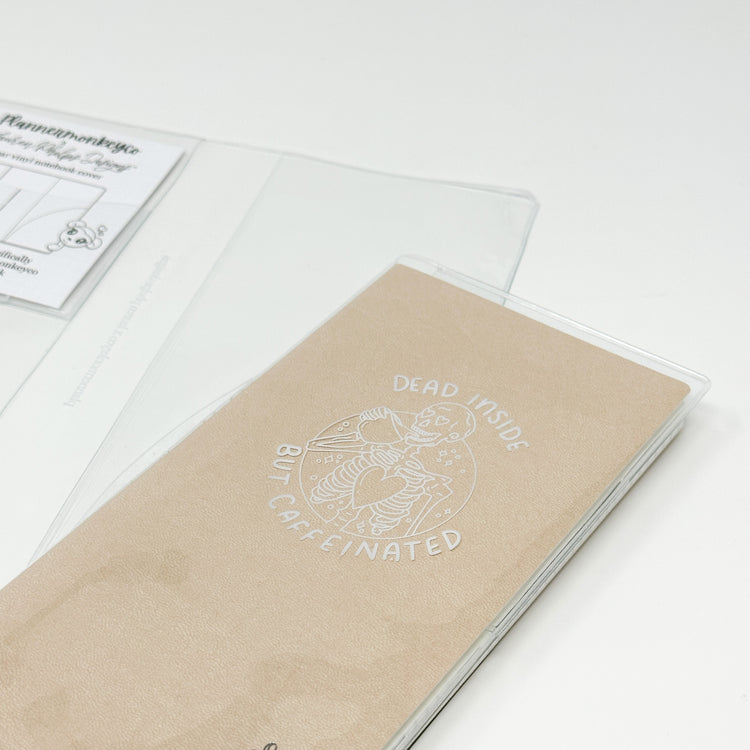 ' WEEKS' Dead Inside But Caffeinated Clear Soft Vinyl Notebook Cover For Freely Noted / Planned | PMC X LaurenPhelpsDesigns