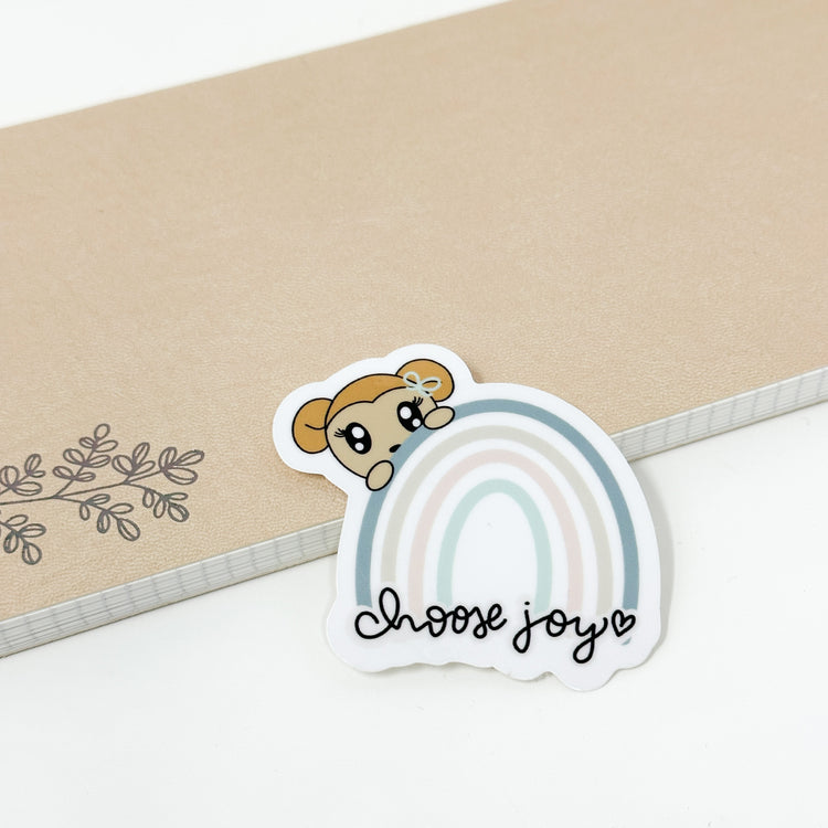 Choose Joy Macy Rainbow Vinyl Die Cut Sticker | Glossy