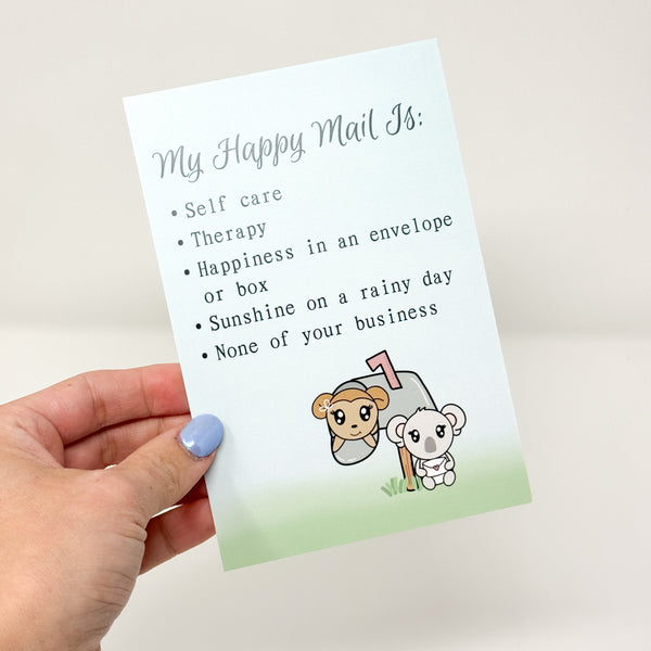 " My Happy Mail Is " 4x6 Journaling Card