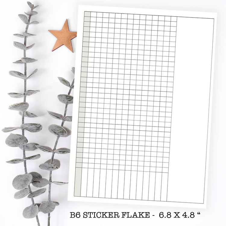 B6 Minimal Habit Tracker Full Page Sticker Flake