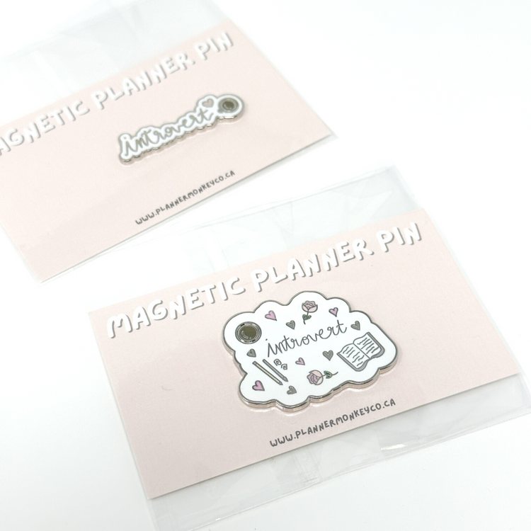 Introvert Script Enamel Magnetic Planner Pin