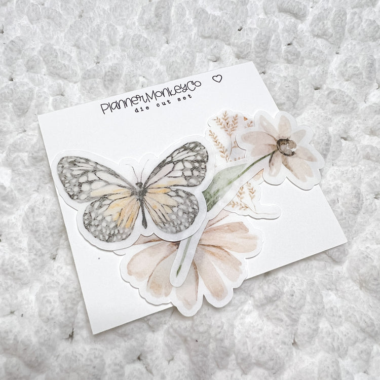 Tiny Bloom Die Cut Set (7 PC) transparent sticker paper