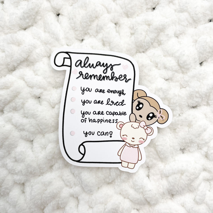 Always Remember Die Cut Sticker | PMC X PK Collaboration