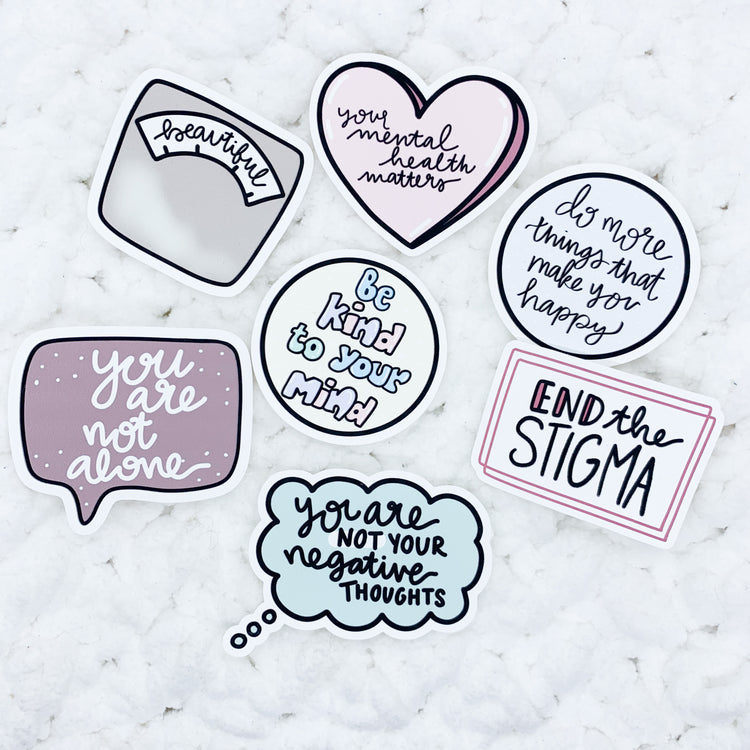 Mental Health Die Cut SET of 7 | Sticker Paper