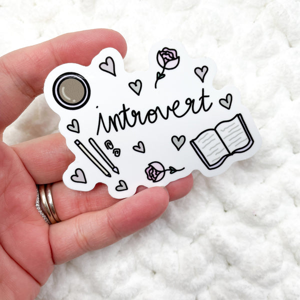 Introvert VINYL Die Cut Sticker | Glossy White