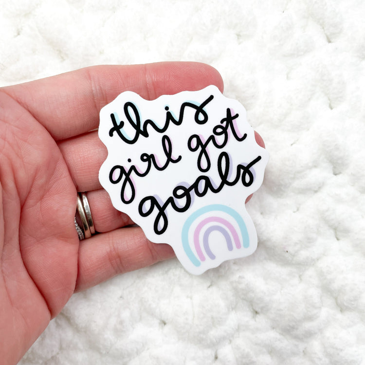 This Girl Got Goals VINYL Die Cut Sticker | Glossy White