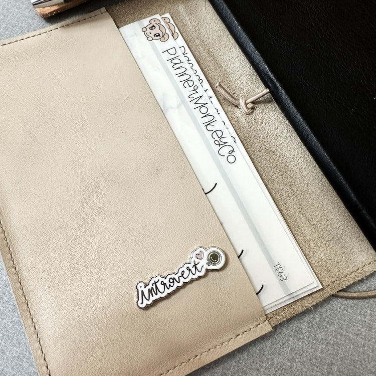 Introvert Script Enamel Magnetic Planner Pin