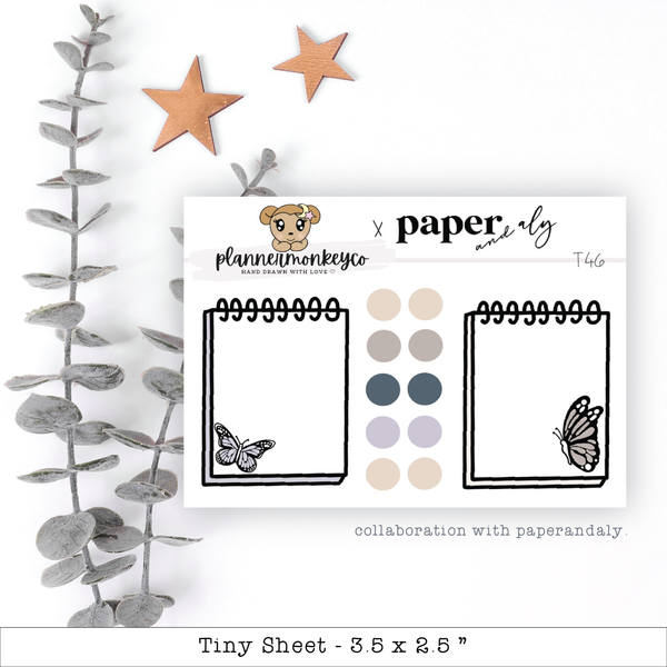 a paper with a bear and butterfly on it