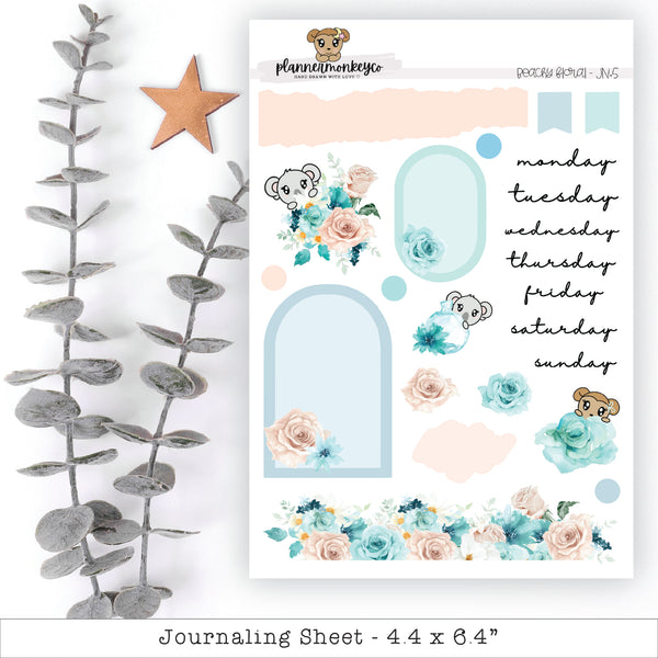 a planner sticker with flowers and a star