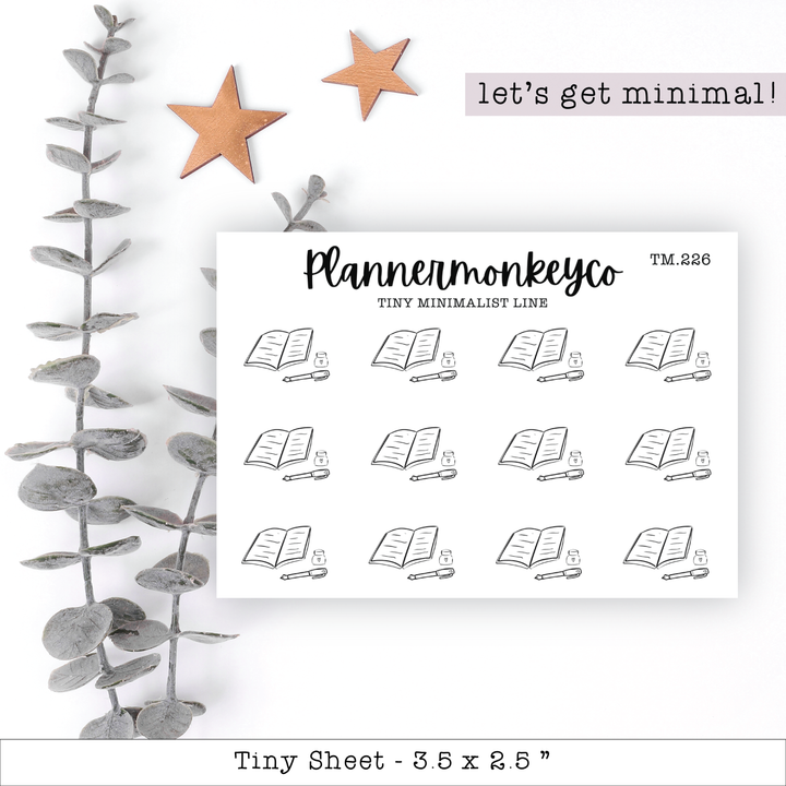 a sheet of paper with a picture of a book on it