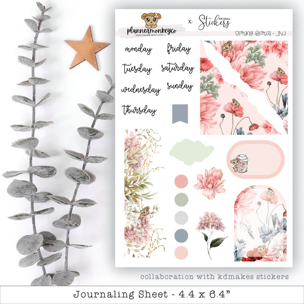 a sheet of stickers with flowers and a star