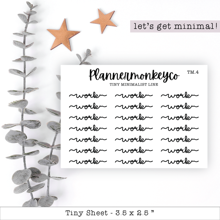 Minimal Tiny Planner Stickers – Functional & Matte Sheets – PlannerMonkeyCo