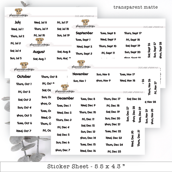 2026 Happy Bold Days Written Out Daily Stickers