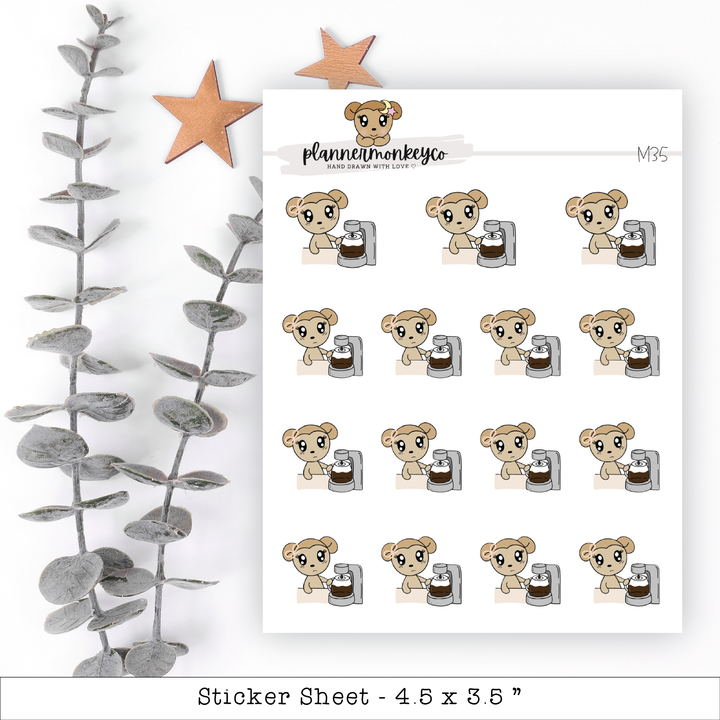 a sheet of stickers with a teddy bear on it