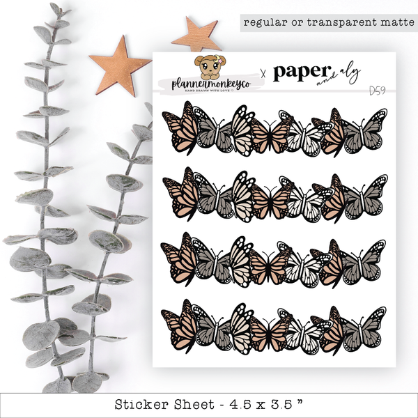 a sheet of paper with a bunch of butterflies on it