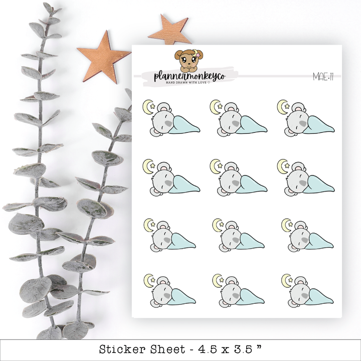 a sheet of stickers with a mouse on it