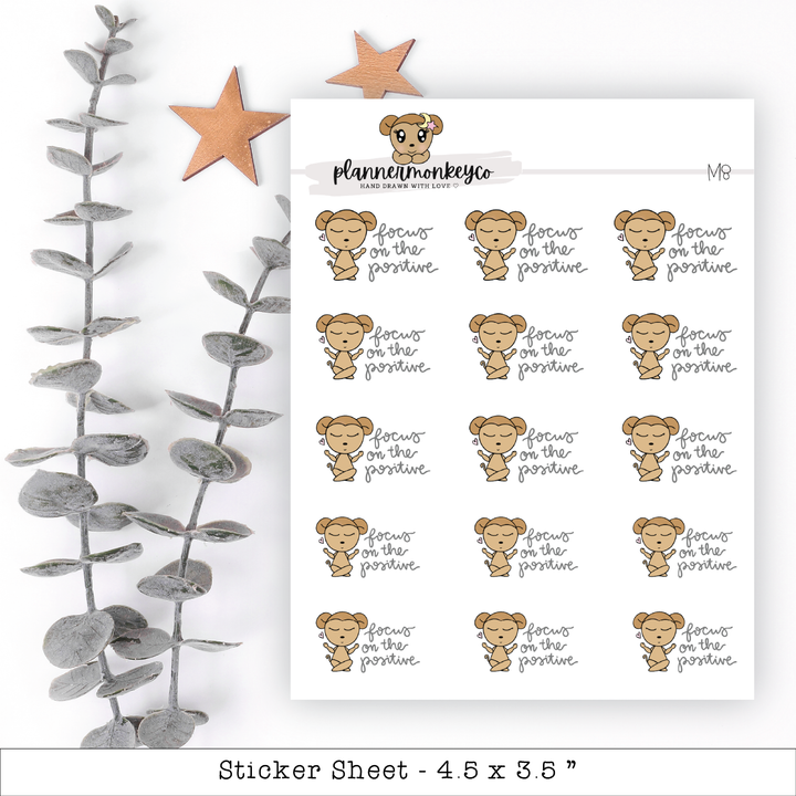 a sticker sheet with a bear and stars on it