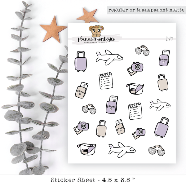a sticker sheet with a bunch of different items on it