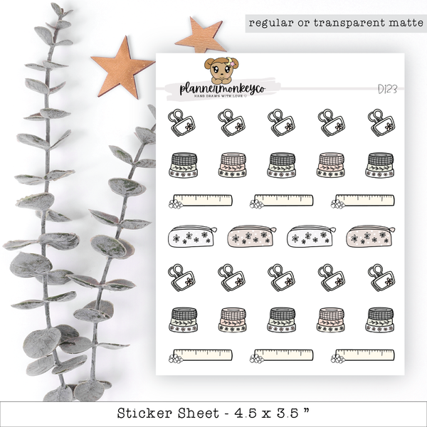 a sheet of stickers with a picture of a teddy bear