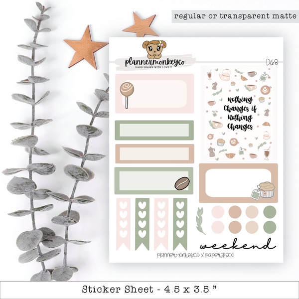 a sticker sheet with a bear and a star on it