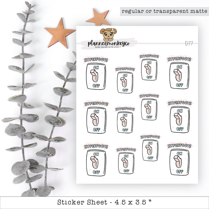 a sticker sheet with a picture of a teddy bear in a jar