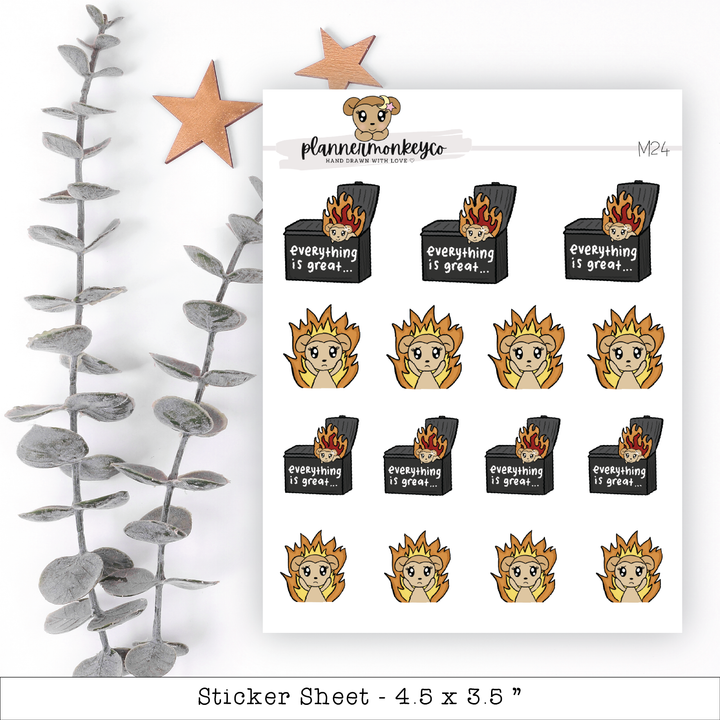 a sheet of stickers with a picture of a person wearing a crown