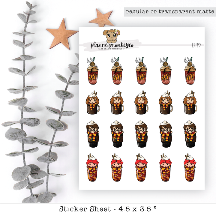 a sheet of stickers with a picture of an owl