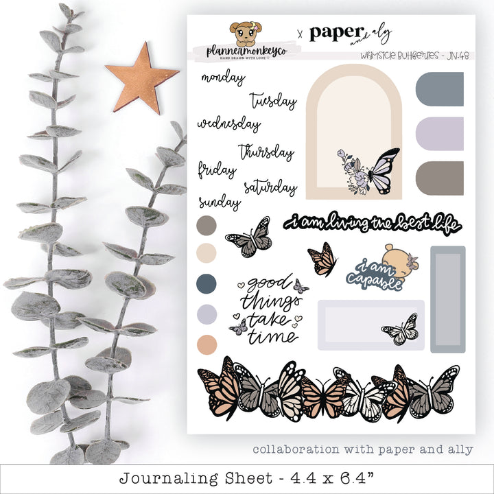 a sheet of paper with a bunch of butterflies on it