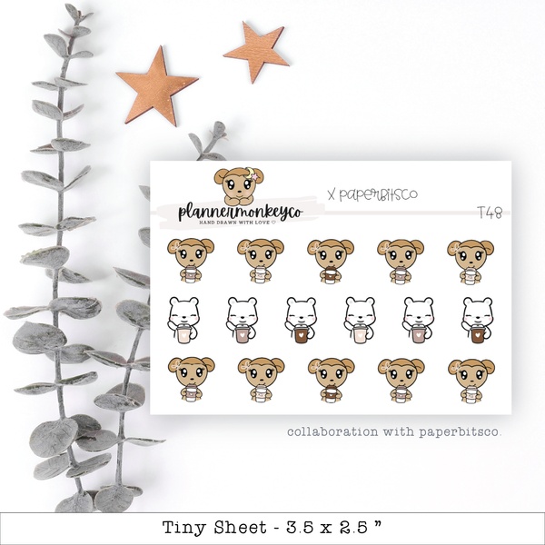 a sheet of stickers with teddy bears on them