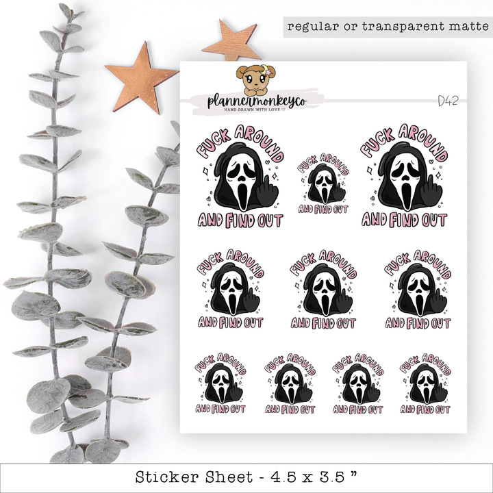 a sheet of stickers with a picture of a man in a suit and tie