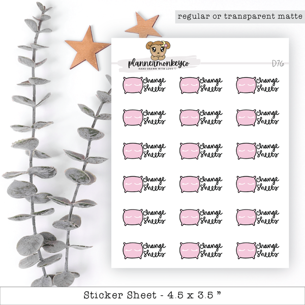 a sticker sheet with a teddy bear and stars on it