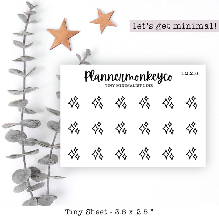 a sheet of paper with a plant and stars on it