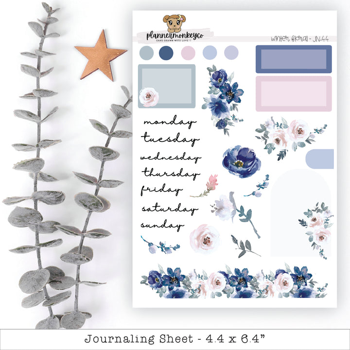 a sticker sheet with flowers and a star