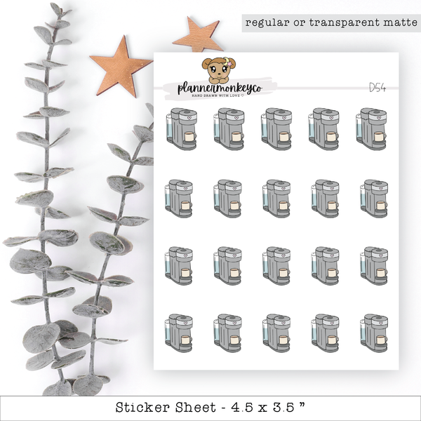 a sheet of stickers with a picture of a plant