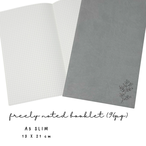 A5 Slim | Grey Freely Noted Booklet Insert (96pg) | Tomoe River Paper Notebook