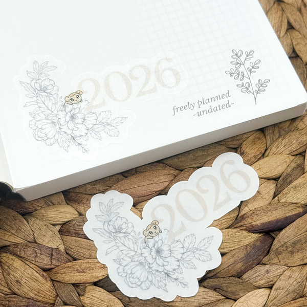 2026 Nude Macy Floral Die Cut (Regular Transparent Sticker Paper)