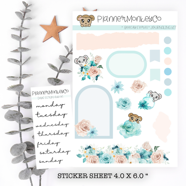 Beachy Floral Journaling Deco Sheet