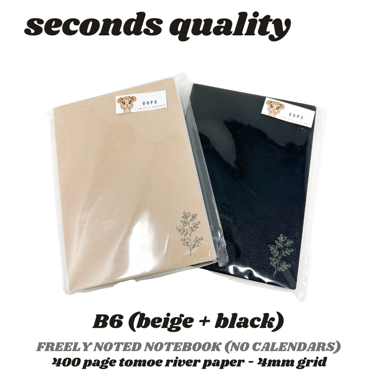 * Seconds Quality *  B6 + 400PG Freely Noted |  52 gsm Tomoe River Paper Notebook ( OOPS )