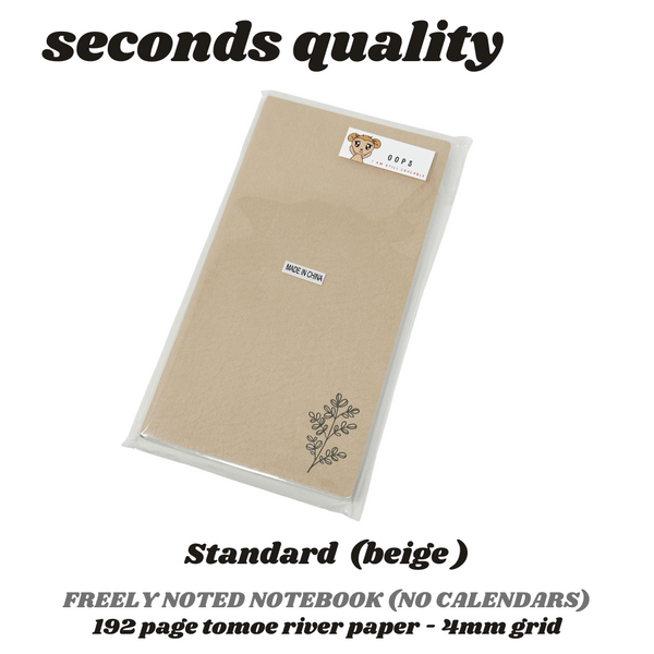 * Seconds Quality *  STANDARD SIZE Freely Noted |  52 gsm Tomoe River Paper Notebook ( OOPS )