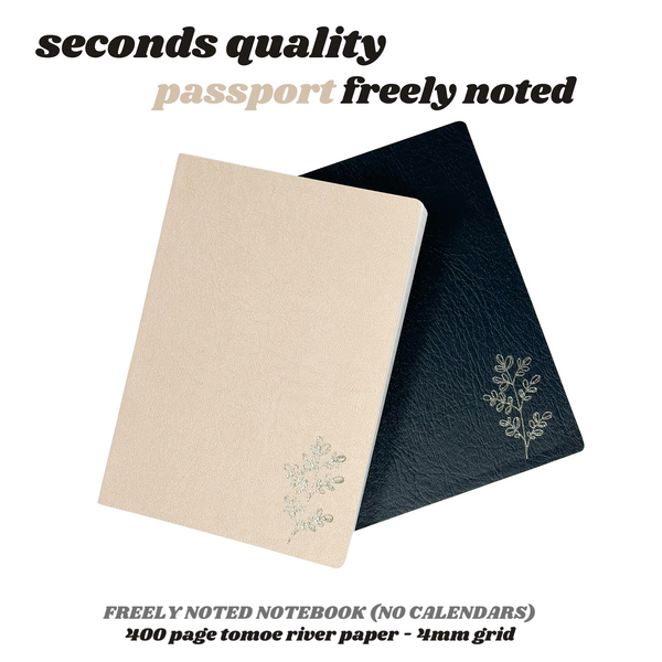 * Seconds Quality *  PASSPORT Freely Noted |  52 gsm Tomoe River Paper Notebook ( OOPS )
