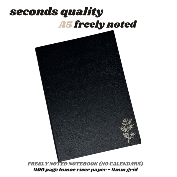* Seconds Quality *  A5 Freely Noted |  52 gsm Tomoe River Paper Notebook ( OOPS )
