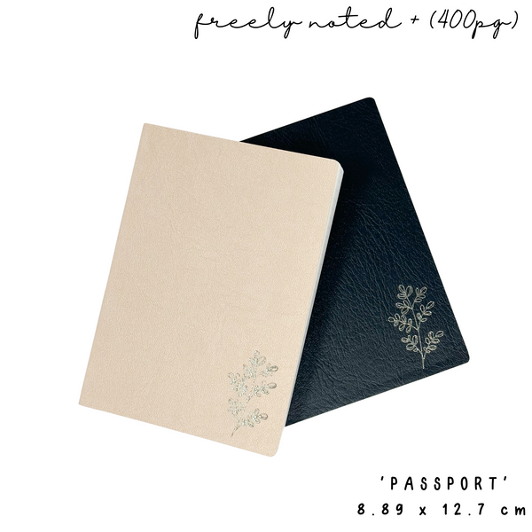Passport Freely Noted + (400pg) | 52 gsm Tomoe River Paper Notebook (No Monthly Calendars)