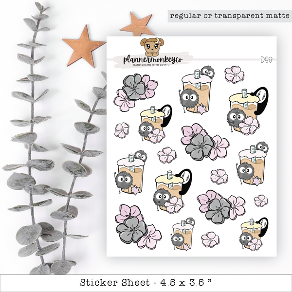 Sakura Soot Sprite Iced Coffee/ Drink Doodle Stickers