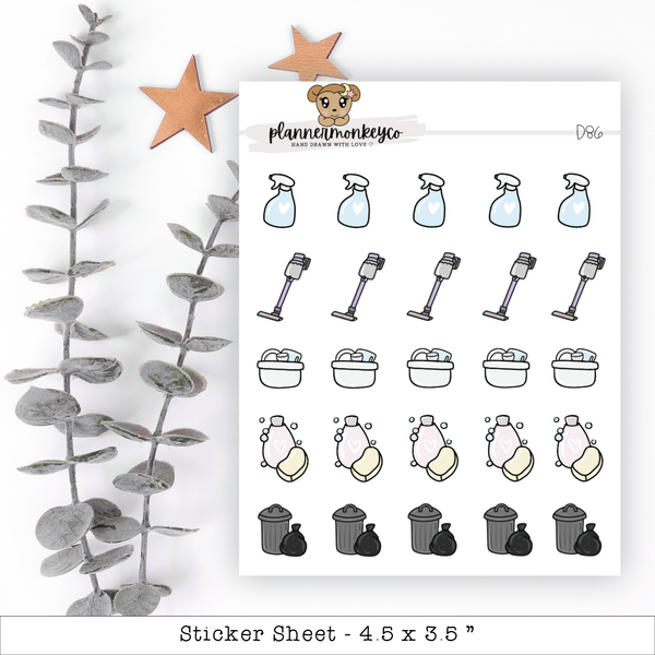 Cleaning/Chores Doodle Stickers