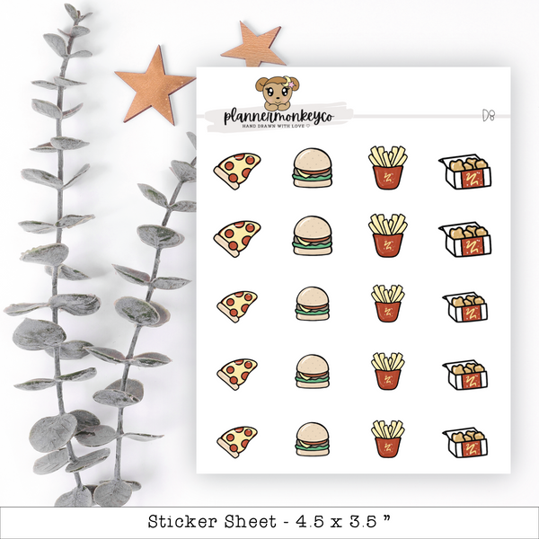 Fast Food Doodle Stickers