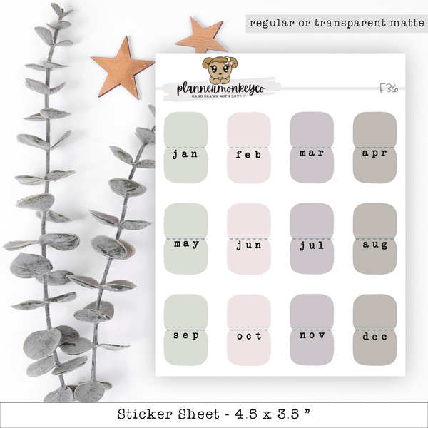 Monthly Planner Tab Kit - Dusty Daydreams