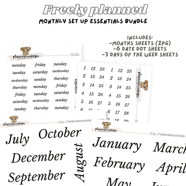 Freely Planned Monthly Essentials Set Up Bundle